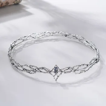 Vintage King Rund Krone Tiara Kvinder Dråber Zircon Hovedbøjle Brude Hår Tilbehør til Mænd Crown Bryllup Julegaver