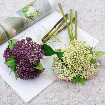3Pcs/bundt håndlavet fed plante plast Kunstige Blomster til Hjemmet tabel bryllup dekoration flores fleur artificielle krans