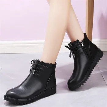 Designer 2020 ny plus velvet kvinders støvler flad hæl bløde bund, non-slip varm kvinder riding boots fashion, afslappet kvinder sko