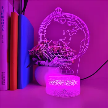 7 Farve-Nat Lys Kreative Jorden Kloden 3D Holograma Soveværelse Dekoration LED USB bordlampe Fødselsdag Gave Bluetooth Højttaler