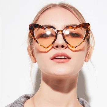 LNFCXI Runde Hjerte Solbriller Kvinder Brand Designer solbriller Retro Elsker Kvindelige Hjerte Formet Damer Briller