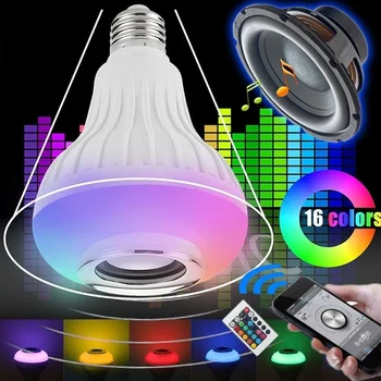 E27 LED RGB bluetooth Højttaler Pære Trådløse 12W Magt til Afspilning af Musik-Lys 16 Farver Lampe Pære Belysning