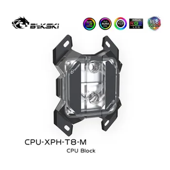 Bykski CPU-XPH-T8-M Akryl CPU Vand Blok Til AMD RYZEN3000 AM3/AM3+/AM4 X570 12V 4Pin RGB/5V 3Pin ARGB vandkøler