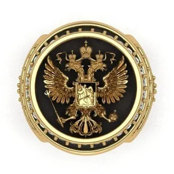 Mænds Guld Farve, To-Hovedet Ørn Ring Ånd Empire Østlige Romerske Legion Tegn Hellige Kors Sværd Viking Eagle Ring Smykker