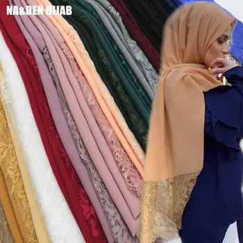 Luksus Chiffon Blonder almindelig hijab muslimske tørklæde kvinder tørklæder