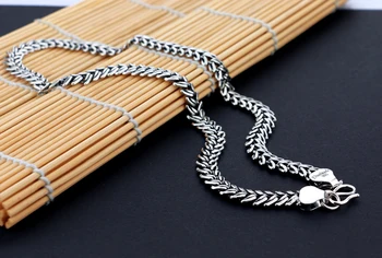 Retro Vind 925 Thai Sølv Halskæde til Mænd Bælte Spænde Design Massivt Sølv Halskæde 10mm66cm Størrelse Mænds Smykker fødselsdagsgave