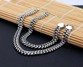 Retro Vind 925 Thai Sølv Halskæde til Mænd Bælte Spænde Design Massivt Sølv Halskæde 10mm66cm Størrelse Mænds Smykker fødselsdagsgave