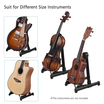 Bærbare Guitar Stand Holder ABS Plast Udtrækkelig Sammenklappelig Stand Holder til Bas, Guitar, Violin, Ukulele for Guitarist