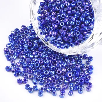 1 Pose 2 mm 3 mm 4 mm Rund Regnbue Forgyldt Uigennemsigtige Glas Frø Perler til smykkefremstilling af forbrugsstoffer DIY tilbehør Dekorere F70