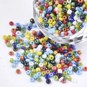 1 Pose 2 mm 3 mm 4 mm Rund Regnbue Forgyldt Uigennemsigtige Glas Frø Perler til smykkefremstilling af forbrugsstoffer DIY tilbehør Dekorere F70