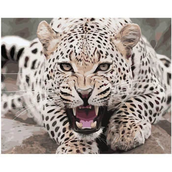 Maleri Af Numre DIY Dropshipping 40x50 50x65cm Skrigende hård jaguar Dyr Lærred Bryllup Dekoration Kunst billedet Gave