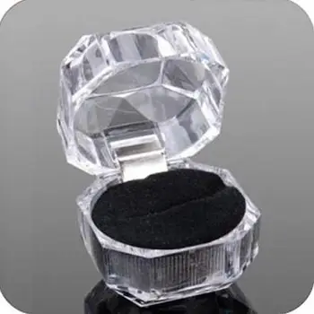 Hot Salg Acryl Transparent Ring Box Smykker Pakke gaveæske Bryllup Emballage Smykker Display Rack Engros 100pcs/masse