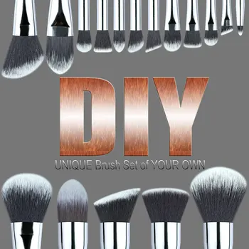 Detail-JAF Brugerdefinerede Makeup Børste Sæt DIY Syntetiske make up børste kit foundation børste, eye shadow fan børster eyeshadow