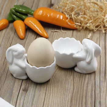 Keramiske tre-dimensionelle relief kanin æggebæger smykker opbevaring tabel køkken pynt