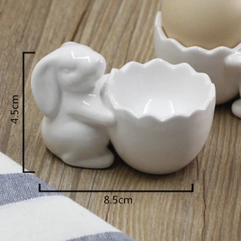 Keramiske tre-dimensionelle relief kanin æggebæger smykker opbevaring tabel køkken pynt