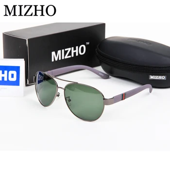 MIZHO Mærke af Høj Kvalitet Oprindelige Polaroid Solbriller Mænd, 26g Lys Polyamider Ben Legering Piloter Klassiske Briller Driver Mennesket Grøn