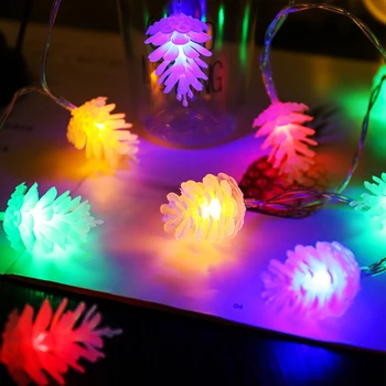 10/20/30/40leds Jul Kogler LED String Lys batteridrevet Fe Dekoration til Indendørs Udendørs Fest Bryllup Haven