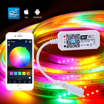 Hot Salg WiFi Controller LED Strip144W RGB farveskift Magiske Hjem Pro APP Fjernbetjeningen Fungerer sammen Med Alexa, Google Startside IFTTT