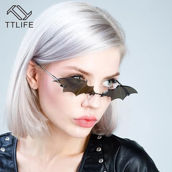 TTLIFE 2020 kvinder Solbriller Cool Kreative Batwing Tendens Brillerne Mænd Uindfattede Vintage Briller Tendens Damer Udendørs Sol Briller