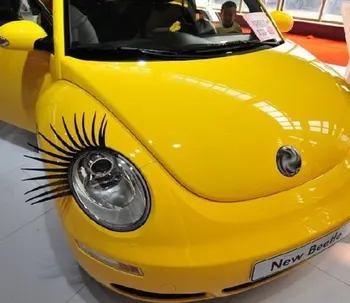 3D Car Eyelashs/3D Charmerende Sort Falske Øjenvipper Falske Eye Lash Bil Klistermærker Forlygte Dekoration Sjove bil, Decal Gratis Fragt