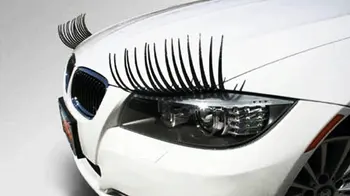 3D Car Eyelashs/3D Charmerende Sort Falske Øjenvipper Falske Eye Lash Bil Klistermærker Forlygte Dekoration Sjove bil, Decal Gratis Fragt