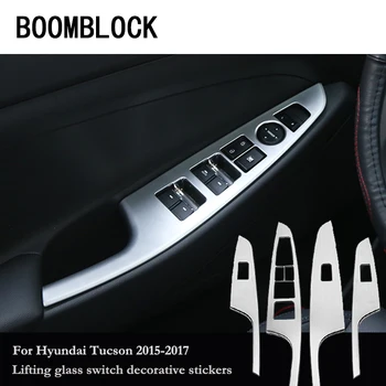 Car-styling Klistermærker Til Hyundai Tucson 2017 2016 Vindue Lift-Knappen dørhåndtag Panel Trim Beskyttende Covers, Tilbehør