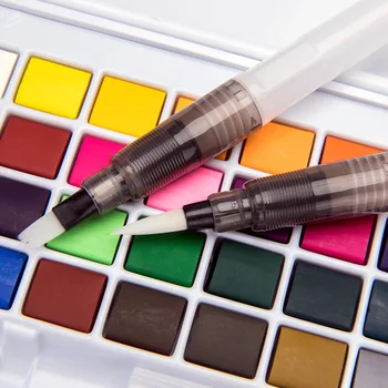 Akryl Maling Overlegen Fast Akvarel Maling Sæt Med Pensel, Pen, Sammenklappelige Rejse Vand Farve Pigment Tegning 03111