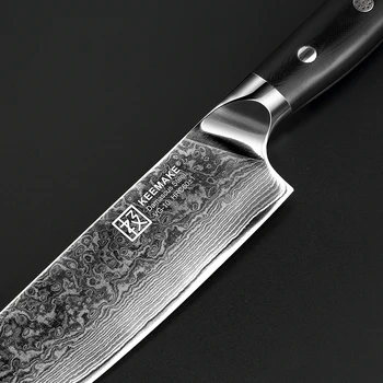KEEMAKE 8 Tommer Kokkens Kniv Japansk 73-Lag Damaskus VG10 Stål Køkken Knive Skarpe Blade 60HRC G10 Håndtere Kød Cutter Værktøjer