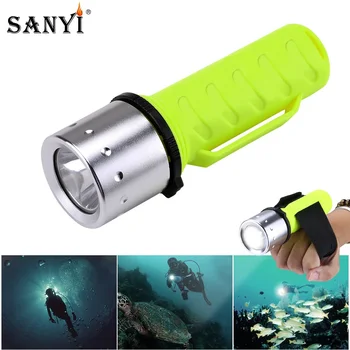 Sanyi 3800 Lumen XML T6 LED Dykning Lommelygte Bærbare Lygten Vandtæt Undersøiske Scuba Lommelygte 18650 Fakkel dykkerlampe