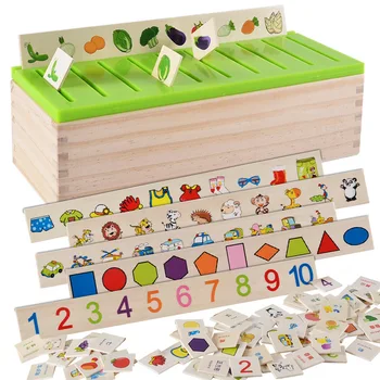 Børnehaven Træ-Montessori Legetøj Tæller Form Kognition Matche Barn Tidlig Uddannelse Af Undervisningsmateriale Klassificering Legetøj For Børn