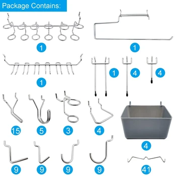 120Pcs16 Forskellige Typer af Perleplade Kroge Omfatter Plast Bakker, Pegboard Bakker, Arrangør, til Garage