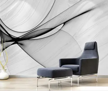 Sort Hvid Abstrakt Vægmaleri Marmor-Tapet Stort Foto tapet til Soveværelset TV Baggrund Wall Decor Art Wall Mural Painting