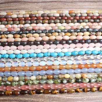 LanLi mode Smykker 10x6mm flerfarvet naturlige sten løse perler DIY kvinde armbånd halskæde øre stud og tilbehør