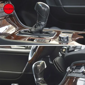 1 Par kulfiber Bil Gear Shift Knappen Side Trim Sticker Cover for VW Touareg 2011-2017 Interiør Moulding Dekoration Tilbehør.