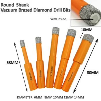 2stk Vaccum Loddede Diamant Bor Tør Bore Bits Runde Skaft Hullet, Så Granit, Marmor Flise/keramiske Core Drill Bits