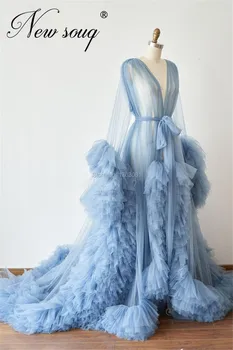 Arabisk Flæser Formelle Aften Kjoler 2021 Vestido De Festa Langærmet Lace Illusion Celebrity Prom Dress Aften Bære Klæder