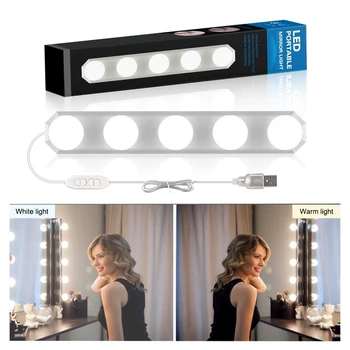 Make up Spejl Pære toiletbord Spejlet Forfængelighed LED-Pærer USB-Opladning Port Kosmetiske Tændte Lys-Justerbar Lysstyrke