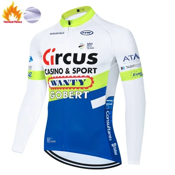 Wanty bike jersey med lange ærmer Vinter Termisk Fleece magl ciclismo uomo Cykel trøje 2021 mænd mallots ciclismo hombre