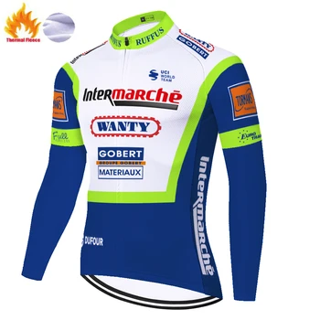 Wanty bike jersey med lange ærmer Vinter Termisk Fleece magl ciclismo uomo Cykel trøje 2021 mænd mallots ciclismo hombre