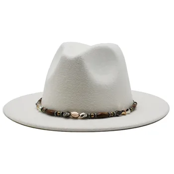 Vinteren Panama Hat Kvinder Elegante Følte Caps Mandlige Vintage Trilby Hat Wide Brim Fedora caps Chapeau Homme Feutre 19 farver