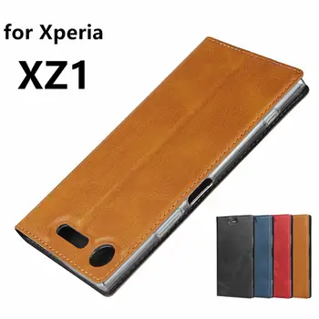 Premium Læder taske til Sony Xperia XZ1 F8342 Ultra-Tynd Flip Cover Case Magnetisk adsorption Tilfælde + 1 Lanyard