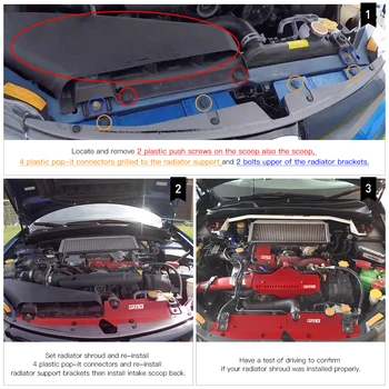 Aluminium Radiator Køling Plade Panel Dækker Ligklæde + Boost Magnetventil Dækning For 08-14 Subaru Impreza WRX & STI