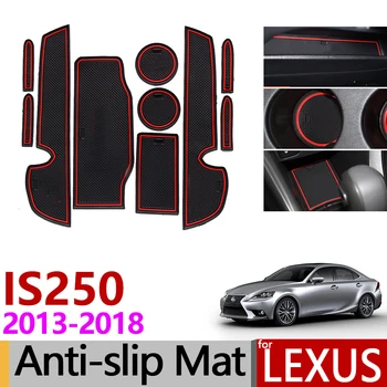 Anti-Slip Gate Slot Mat Gummi Coaster for Lexus ER XE30 250 300h 350 IS250 IS300h IS350 2013 2016 2017 2018 Tilbehør