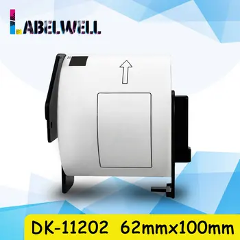 Labelwell 62mm*100mm 300Pcs Kompatibel DK-11202 Etiket Hvid Papir DK11202 DK-1202-kompatible Brother Label Printer
