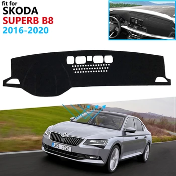 Dashboard Dækker Beskyttende Pad for Skoda Superb 3 B8 3V 2016 2017 2018 2019 2020 MK3 Bil Tilbehør Dash Board Parasol Tæppe