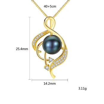 [MeiBaPJ]Real ferskvandsperle Enkel Personlighed Guld Halskæde 925 Solid Silver-Pendel Fine Smykker til Kvinder