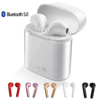 Trådløse Ørestykket Bluetooth Hovedtelefoner I7 i7s TWS sport Earbuds Headset Med Mic For smart Phone iPhone Xiaomi Samsung, Huawei LG