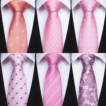 Pink Mænds Slips Prikker Mønster Slips Til Mænd Mode Uafgjort Polyester, Silke Slips Hankerchief Tilbehør til Beklædningsgenstande Hombre Corbata