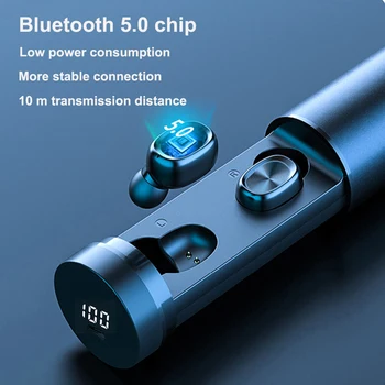 TWS Bluetooth-5.0 Øretelefoner Opladning Trådløs Hovedtelefon Stereo Sport Vandtætte Øretelefoner, Hovedtelefoner Til Xiaomi Samsung Earpods