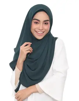 Malaysia populære Muslimske tørklæde hijab instant dobbelt loop boble chiffon fashion tørklæder sjaler almindeligt tørklæde/halstørklæder 24 farver